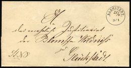 SCHLESWIG-HOLSTEIN BARMSTEDT, K11/2, Datum Handschriftlich, Briefhülle (1851) Nach Glückstadt, Pracht - Préphilatélie