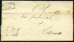 SCHLESWIG-HOLSTEIN BORDESHOLM, R2 Auf Brief (1854) Nach Lebrade, Feinst (etwas Fleckig) - [Voorlopers