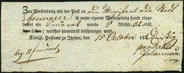 SCHLESWIG-HOLSTEIN 1830, Postschein Mit Ortsdruck Itzehoe, Pracht - [Voorlopers