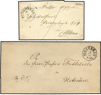 SCHLESWIG-HOLSTEIN PINNEBERG, K1, 2 Verschiedene Typen, Je Auf Brief (1850/66), Pracht - Precursores
