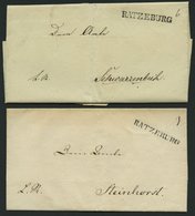 SCHLESWIG-HOLSTEIN RATZEBURG, L1, 2 Verschiedene Belege (1838, Zwei Typen), Pracht - [Voorlopers
