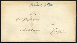 SCHLESWIG-HOLSTEIN REINBECK Mit Datum Handschriftlich Auf Militaria-Brief (1870) Nach Eichede, Pracht - Precursores