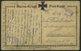 SCHLESWIG-HOLSTEIN ITZEHOE, 26.10.25, Violetter L1 Auf Marine-Kriegs-Postkarte, Feinst, R! - Schleswig-Holstein