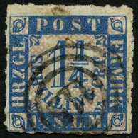 SCHLESWIG-HOLSTEIN 7 O, 115 (EUTIN) Auf 11/4 S. Mittelblau/weißrosa, Feinst - Schleswig-Holstein