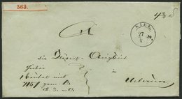 SCHLESWIG-HOLSTEIN 1849, Paketbegleitbriefhülle Von KIEL (K11/2) Nach Uetersen, Handschriftlich D.S. M Or., Rückseitiges - Schleswig-Holstein