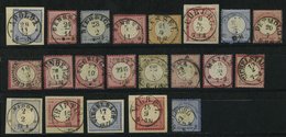 THURN Und TAXIS DR O,BrfStk , 21 Werte Mit Verschiedenen Nachverwendeten Stempeln Auf Brustschildmarken, Meist Pracht - Used Stamps