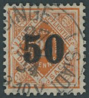 WÜRTTEMBERG 188 O, 1923, 50 Auf 25 Pf. Rotorange, Kleiner Stempeldurchschlag Sonst Pracht, Gepr. Infla, Mi. 1100.- - Other & Unclassified