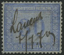 NDP 26~ , 1869, 30 Gr. Graublau, Handschriftlich Lauenb., Pracht, Mi. 170.- - Autres & Non Classés
