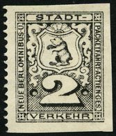 BERLIN B 34PU (*), PACKETFAHRT GESELLSCHAFT: 1888, 2 Pf. Probedruck In Schwarz, Dreiseitig Ungezähnt, Pracht - Private & Local Mails