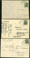 BAHNPOST Emden-Emden Außenhafen (Zug 55,61 Und 3x 65), 1906-1909, 5 Karten Feinst/Pracht - Maschinenstempel (EMA)