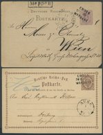 BAHNPOST DR P BRIEF, Emden-Warburg (II Und III), L3, 1878, 2 Ganzsachenkarten, Feinst (Bedarfsmängel) - Franking Machines (EMA)