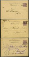 BAHNPOST DR P 5,12 BRIEF, Heide-Elmshorn, L3, 1880-1883, Auf Vier 5 Pfe. Bzw. 5 Pf. Ganzsachenkarten, Feinst/Pracht - Frankeermachines (EMA)