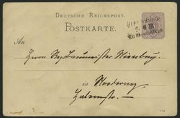 BAHNPOST DR P 12 BRIEF, Oldenburg-Wilhelmshafen, L3 Auf 5 Pf. Ganzsachenkarte Von 1885 Nach Norderney, Feinst - Máquinas Franqueo (EMA)