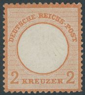 Dt. Reich 8 *, 1872, 2 Kr. Ziegelrot, Falzrest, Leicht Getönter Gummi, Farbfrisch, Pracht, Fotobefund Sommer, Mi. 800.- - Gebraucht