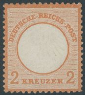 Dt. Reich 8 *, 1872, 2 Kr. Ziegelrot, Falzrest, Leicht Getönter Gummi, Farbfrisch, Pracht, Fotobefund Sommer, Mi. 800.- - Usados