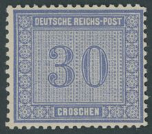 Dt. Reich 13 *, 1872, 30 Gr. Ultramarin, Falzrest, Kabinett, Signiert Flemming, Mi. 140.- - Gebruikt