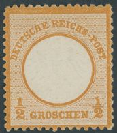 Dt. Reich 14 *, 1872, 1/2 Gr. Orange, Falzreste, Farbfrisch, Kabinett, Gepr. Bühler Und Fotoattest Sommer, Mi. (1500.-) - Usados
