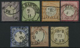 Dt. Reich 16-22 O, 1872, 1/4 - 5 Gr. Große Brustschilde, 7 Prachtwerte, Mi. 319.- - Used Stamps