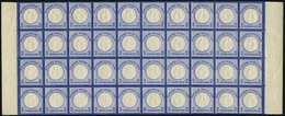 Dt. Reich 20 **, 1872, 2 Gr. Ultramarin Im Postfrischen Bogenteil Von 40 Stück, Kabinett, RR! - Used Stamps