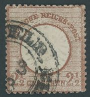 Dt. Reich 21b O, 1872, 21/2 Gr. Lilabraun, Kleines Format (L 15)!, K2 ELBERFELD Bhf., Ein Kurzer Zahn, Sonst üblich Gezä - Gebruikt