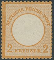 Dt. Reich 24 *, 1872, 2 Kr. Orange, Falzreste, Farbfrisch Pracht, Fotoattest Sommer, Mi. 650.- - Oblitérés