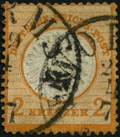 Dt. Reich 24 O, 1872, 2 Kr. Orange, TuT-Stempel WORMS, Fotobefund Brugger: Die Marke Ist Farbfrisch Und Sehr Gut Geprägt - Usati