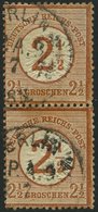 Dt. Reich 29 Paar O, 1874, 21/2 Auf 21/2 Gr. Braunorange Im Senkrechten Paar, Stempel BERLIN P.A. 9 (Juni 75), Pracht, K - Oblitérés