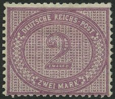 Dt. Reich 37d *, 1889, 2 M. Stumpfviolettpurpur, Falzreste, Zähnung Nicht Ganz Perfekt Sonst Farbfrisch Pracht, Fotobefu - Gebruikt