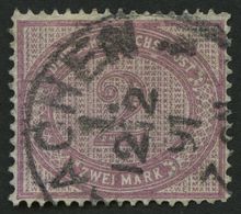 Dt. Reich 37d O, 1889, 2 M. Stumpfviolettpurpur, Pracht, Gepr. Thiel, Mi. 80.- - Used Stamps