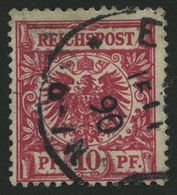 Dt. Reich 47aa O, 1889, 10 Pf. Lilakarmin, Normale Zähung, Pracht, Gepr. Petry, Mi. 100.- - Sonstige & Ohne Zuordnung