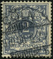 Dt. Reich 52I O, 1900, 2 Pf. Lebhaftgrau Mit Abart REIGHSPOST, üblich Gezähnt Pracht, Gepr. Zenker, Mi. 180.- - Other & Unclassified