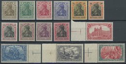 Dt. Reich 84-97IIB **, 1915/19, 3 Pf. - 5 Mk. Kriegsdruck, Postfrisch, 14 Prachtwerte, Mi. 90.- - Otros & Sin Clasificación