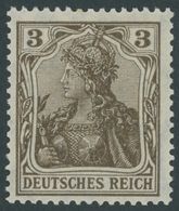 Dt. Reich 84IIb **, 1918, 3 Pf. Schwärzlichbraun Kriegsdruck, Postfrisch, Pracht, Gepr. Zenker, Mi. 70.- - Other & Unclassified