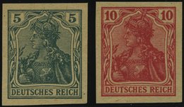 Dt. Reich 85/6IIV (*), 1915, 5 Und 10 Pf. Ungezähnt, Versuchsdrucke Auf Gelblichem Papier, Pracht, Mi. 300.- - Altri & Non Classificati