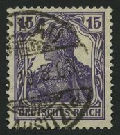 Dt. Reich 101c O, 1917, 15 Pf. Dunkelblauviolett, Pracht, Gepr. Infla, Mi. 200.- - Gebruikt