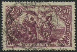 Dt. Reich 115d O, 1920, 2.50 M. Dunkelpurpur, Pracht, Gepr. Infla, Mi. 250.- - Gebruikt