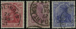 Dt. Reich 145/6,149I O, 1920, 40, 50 Und 80 Pf. Germania, Type I, 3 Prachtwerte, Gepr. Tworek, Mi. 150.- - Usados