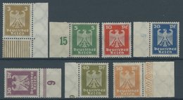 Dt. Reich 355-61 **, 1924, Reichsadler, Meist Randstücke, Postfrischer Prachtsatz, Gepr. Schlegel, Mi. 350.- - Andere & Zonder Classificatie