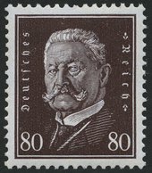 Dt. Reich 422 **, 1928, 80 Pf. Hindenburg, Normale Zähnung, Pracht, Mi. 340.- - Altri & Non Classificati