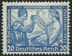 Dt. Reich 505A *, 1933, 20 Pf. Wagner, Gezähnt K 14:13, Falzrest, Pracht - Sonstige & Ohne Zuordnung