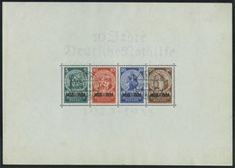 Dt. Reich Bl. 2 O, 1933, Block Nothilfe, Originalgröße, Stempel LORCH 28.11.33 (früheste Bekannte Abstempelung!), Ränder - Altri & Non Classificati