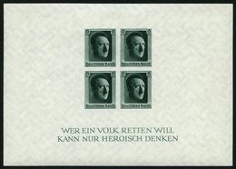 Dt. Reich Bl. 8 **, 1937, Block Hitler Ungezähnt, Pracht, Mi. 210.- - Andere & Zonder Classificatie