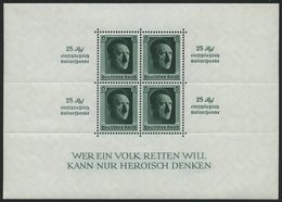 Dt. Reich Bl. 9 **, 1937, Block Kulturspende, Pracht, Mi. 320.- - Andere & Zonder Classificatie