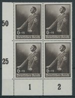 Dt. Reich 694 VB **, 1939, Tag Der Arbeit Im Unterrandviererblock, Postfrisch, Pracht, Mi. 64.- - Andere & Zonder Classificatie