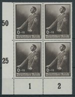 Dt. Reich 694 VB **, 1939, Tag Der Arbeit Im Unterrandviererblock, Postfrisch, Pracht, Mi. 64.- - Altri & Non Classificati