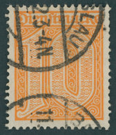 DIENSTMARKEN D 65 O, 1921, 10 Pf. Dunkelorange, Typische Rollenzähnung, Pracht, Fotoattest Bauer, Mi. 600.- - Officials