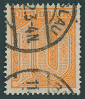 DIENSTMARKEN D 65 O, 1921, 10 Pf. Dunkelorange, Typische Rollenzähnung, Pracht, Fotoattest Bauer, Mi. 600.- - Dienstmarken