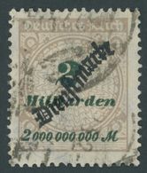 DIENSTMARKEN D 84 O, 1923, 2 Mrd. M. Mattsiena/schwarzgrün, Pracht, Gepr. Peschl, Mi. 150.- - Oficial