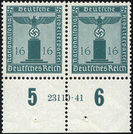 DIENSTMARKEN D 162HAN **, 1942, 16 Pf. Grünblau Im Unterrandpaar Mit HAN 23110.41, Pracht, Gepr. Schlegel, Mi. 200.- - Officials