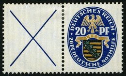 ZUSAMMENDRUCKE W 20.1 *, 1925, Nothilfe X + 20, Falzrest, Pracht, Mi. 210.- - Zusammendrucke